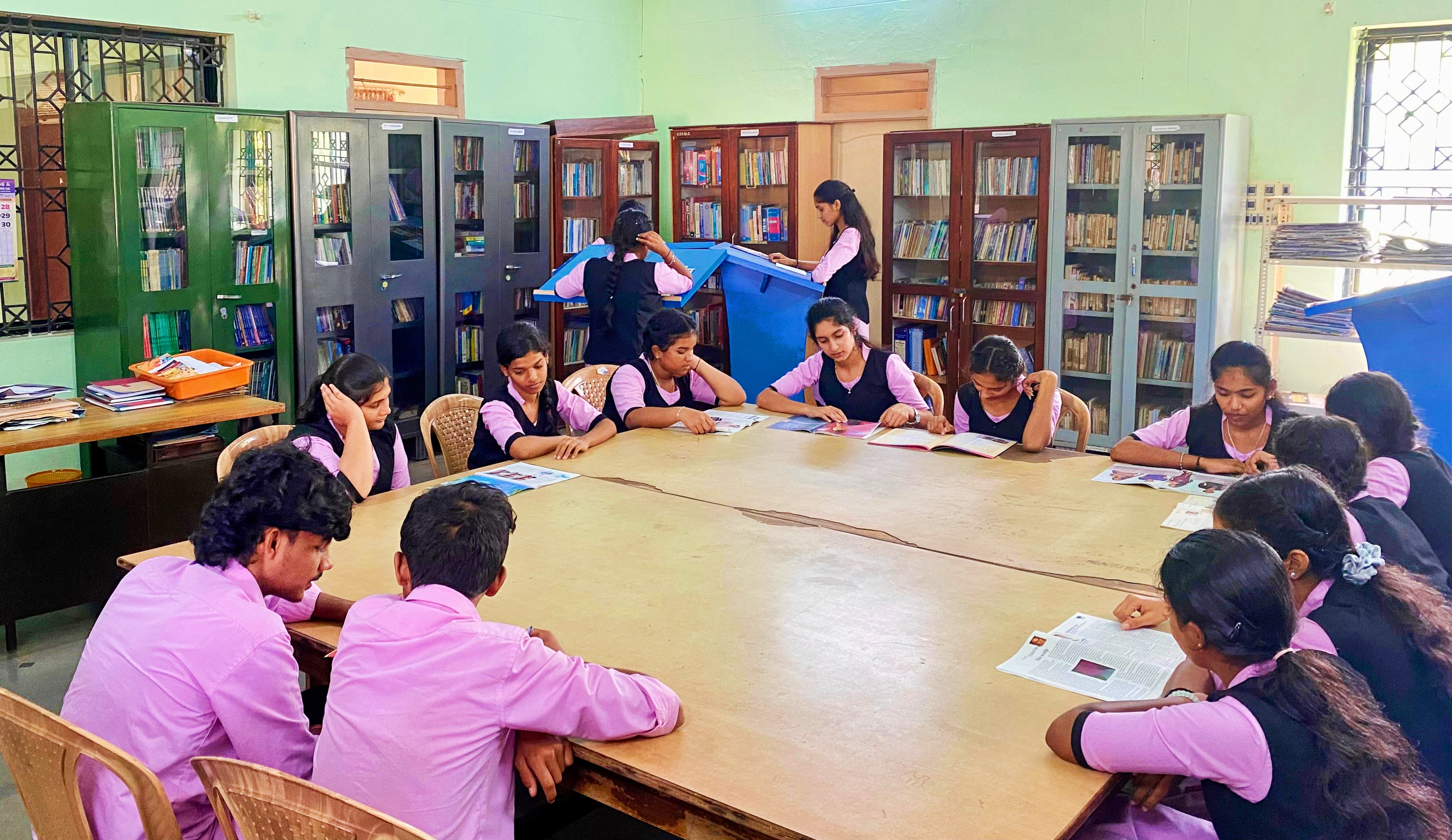 Student studying in the Library
